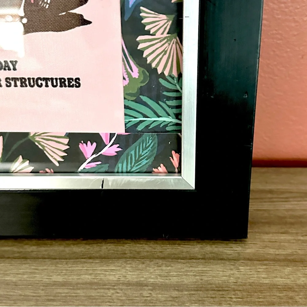 Burn the Patriarchy Skeleton Fire Pink Moody Floral Canvas Art Print Framed Art